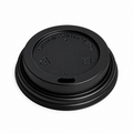 Black Domed Sip-Thru Hot Cup Lids 80mm For 8oz -1000pk