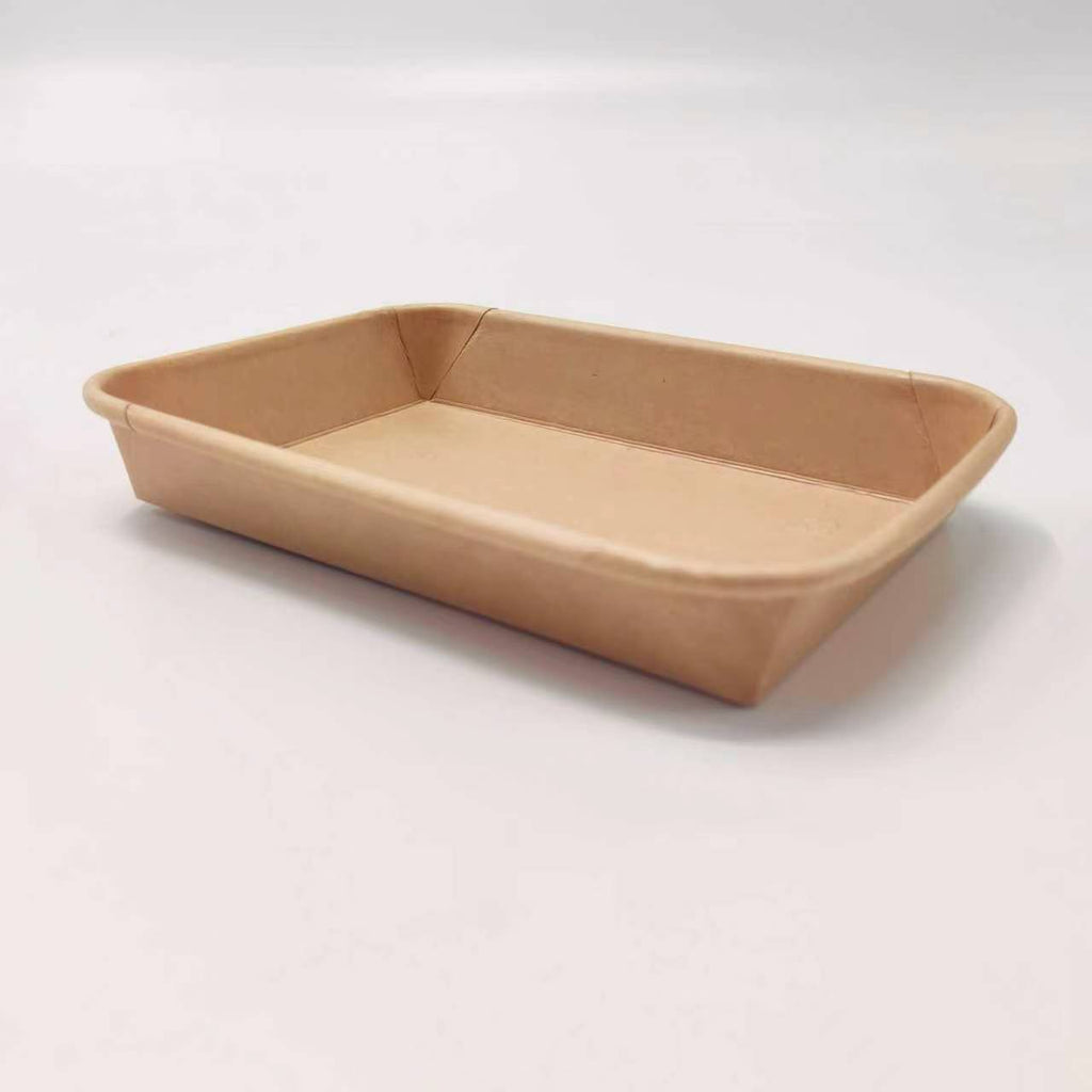 No.3 Kraft Paper Sushi Tray 600pcs - Disposable Takeaway Packaging