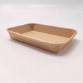No.3 Kraft Paper Sushi Tray 600pcs - Disposable Takeaway Packaging