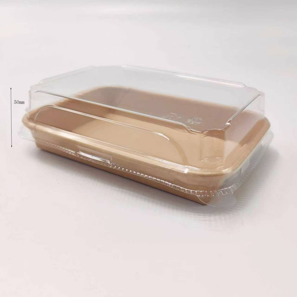 No.3 Kraft Paper Sushi Tray 600pcs - Disposable Takeaway Packaging