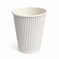 8oz Ripple Wall White Paper Coffee Cups-500pk